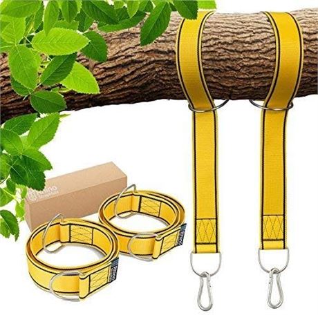 StrapMate Tree & Patio Swing Hanging Kit - Two 4ft Straps Holds 2800 lbs