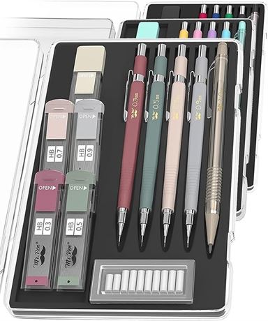 Mr. Pen- Mechanical Pencil Set with Leads and Eraser Refills, 5 Sizes
