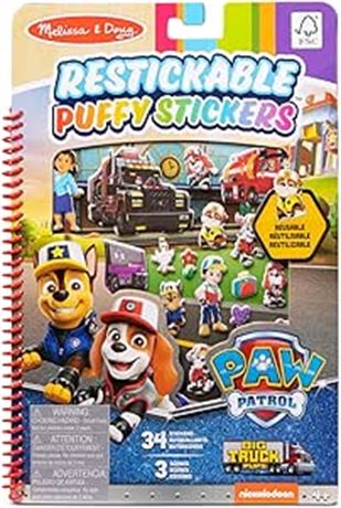 Melissa & Doug PAW Patrol Restickable Puffy Stickers - Big Pup Trucks