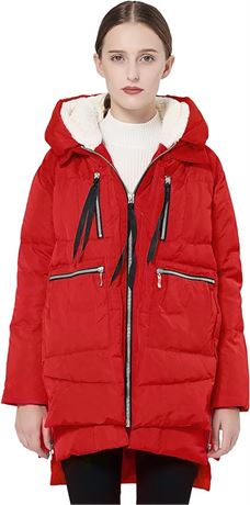 MED Orolay Women's Thickened Down Jacket, Red