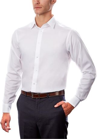 XL - Calvin Klein Men's Regular Fit Non Iron Solid Shirt, White