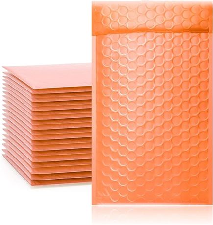 50pcs #000 4x8 inches Poly Bubble Mailers Padded Envelopes - Orange- TONESPAC