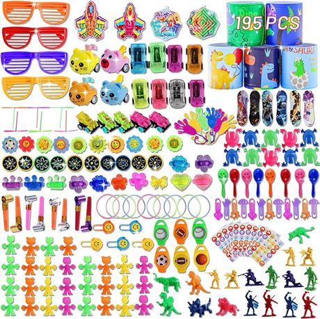 195 Pcs Party Favors for Kids, Birthday Gifts Treasure Chest Toys, Carnival