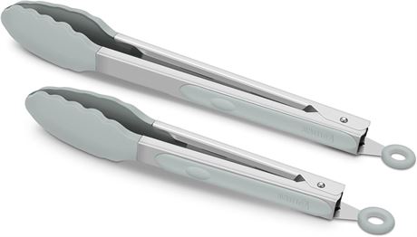 2 Pack Warm Grey Kitchen Tongs