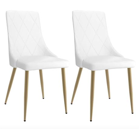 17.75 x 22 x 36.75"H Side Chair, Set of 2, in White 202-573WT