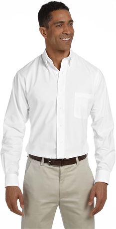 2XL - Van Heusen Men's Dress Shirt Regular Fit Oxford Solid Buttondown Collar