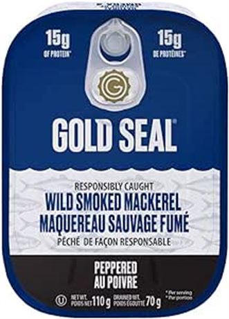 110 Grams, 12 Count Gold Seal Wild Smoked Mackerel Peppered