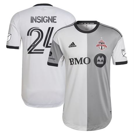 XL Men's adidas Lorenzo Insigne White/Gray Toronto FC 2022 Jersey