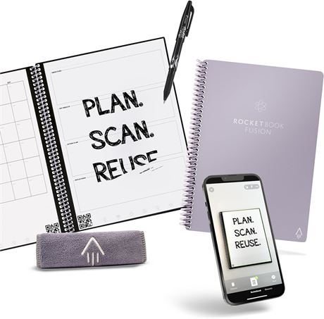 Rocketbook Fusion Smart Reusable Notebook - Calendar, To-Do Lists, and Note