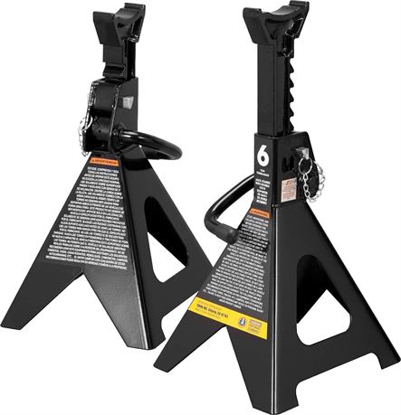2 Pack, 6 Ton  BIG RED AT46002ABR Torin Double Locking Steel Jack Stands,