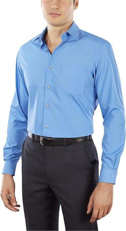 XL - Van Heusen Men's Dress Shirt Fitted Poplin Solid, Pacifico