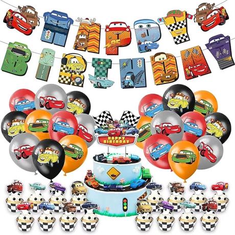Race Car Birthday Decorations,Race Car Birthday Party Supplies Includes Birthday