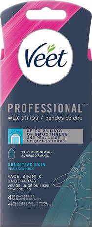 40CT VEET® Professional™ Wax Strips Sensitive Skin - Face, Bikini & Underarm