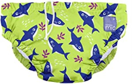 LRG (1-2 years)- Bambino Mio, reusable swim diaper, neon shark,