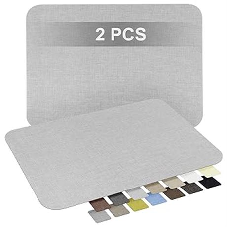 Grey Fabric Repair Patches, Self-Adhesive Linen Fabric Patch,8x11 inch 2pcs