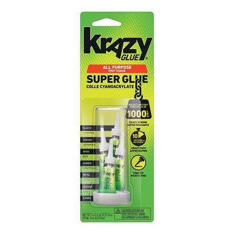 Elmer's Krazy Glue All-Purpose Instant Adhesive, Single-Use Tubes, Clear, 0.5-g