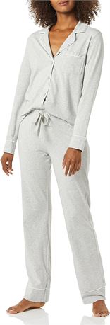XS - Essentials Womens Cotton Modal Long Sleeve Shirt Full Length Pant Pajama