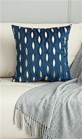 Blue Pattern Solid Pillow Cover