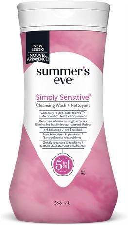 Summer's Eve Cleansing Wash, Simply Sensitive Scent, 266ml