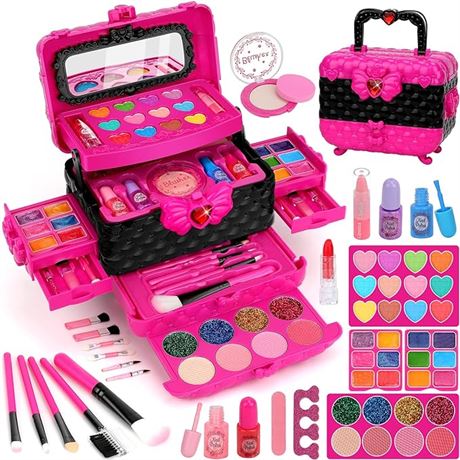 Kids Makeup Kit Girl Toys, 54PCS Teensymic Makeup Toys for Girls Washable Makeup