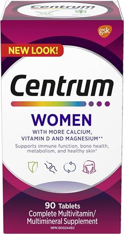 Centrum Women Multivitamins/Minerals Supplement, 90 Tablets (Packaging May Vary)