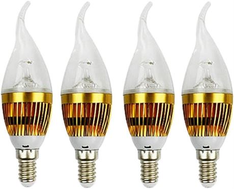 4Pcs Dimmable E14 LED Candle Lamp Led Spotlight LED Bulb Lamp Crystal Light,Gold