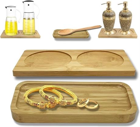 Wooden Tray | Oil Dispenser and Vanity Tray (2 Pack)