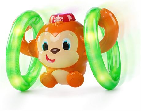 BRIGHT STARTS HAVING A BALL Lights Baby Roll and Glow Monkey, Red/Green Orange