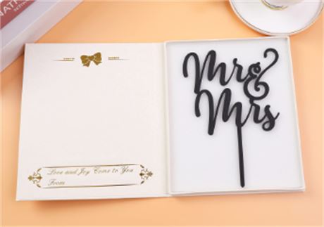 LOVENJOY Mr and Mrs Cake Topper Black Acrylic Wedding Cake Toppers for Party Dec