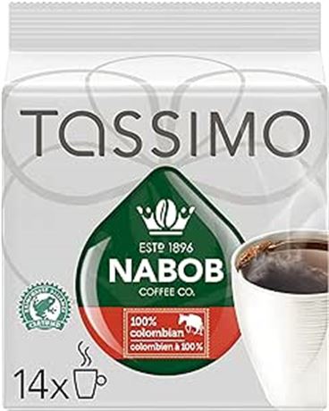 Tassimo Nabob 100% Colombian Coffee Single Serve T-Discs, 110g (14 T-Discs)