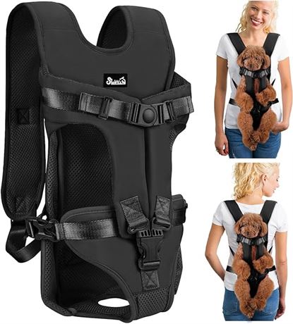 LRG - SlowTon Dog Carrier Backpack for Small Medium Dogs, Legs Out & Easy-Fit