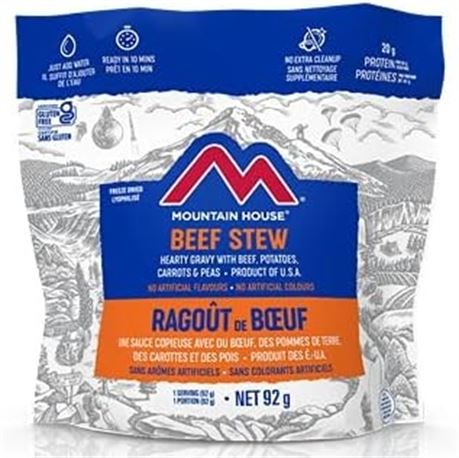 Mountain House Beef Stew Pouch| Freeze Dried Backpacking & Camping Food