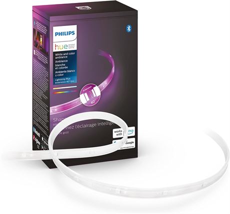 Philips Hue Lightstrip Plus (1m/3ft Extension Without Plug), Works With Alexa