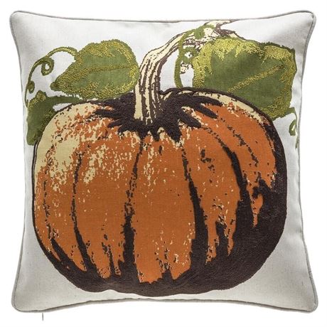 Holiday Pumpkin Square Throw Pillow Cover by HULALA HOME Multi 18 x 18