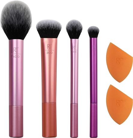 Real Techniques Makeup Brush Set with 2 Sponge Blenders for Eyeshadow
