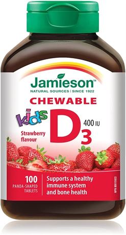 Jamieson Vitamin D 400IU Kids Chewable 100 Tablets