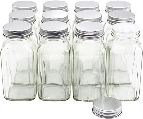 U-Pack 12 pieces of French Square Glass Spice Bottles
