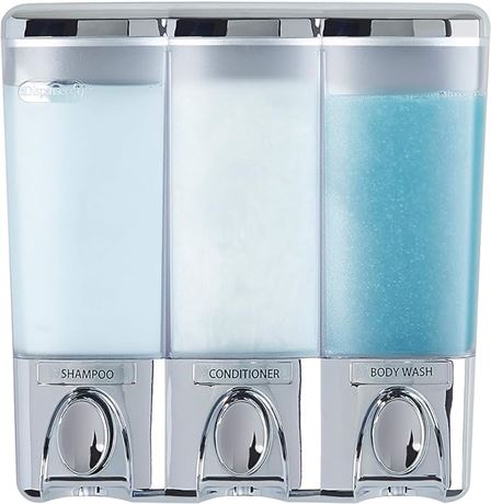Better Living Products Clear Choice Shower 3 Shampoo and Soap Dispenser,