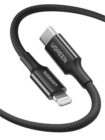 UGREEN USB C to Lightning Cable Silicone Braided Cord MFi Certified - 3ft