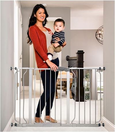 Regalo Easy Step 49-Inch Extra Wide Baby Gate, 4-Inch and 12-Inch Extension Kit