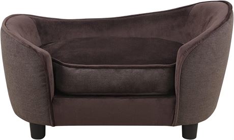 Pet Sofa Bed, Velvet Pet Cat Couch with Removeable Washable Cushion for Small