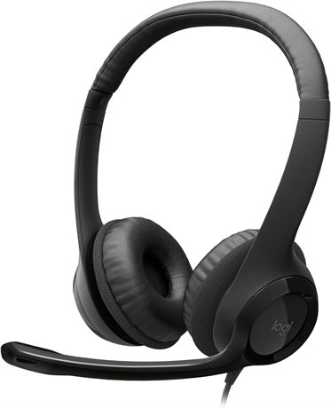 Logitech H390 Wired Headset for PC/Laptop, Stereo Headphones with Noise Cancelli