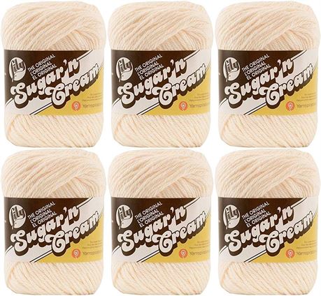 Lily Sugarn Cream Yarn Bulk Buyolids (6-Pack) Soft Ecru 102001-1004