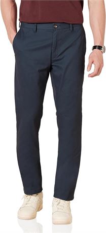 38Wx32L Essentials Mens Slim-Fit Wrinkle-Resistant Flat-Front Chino Pant