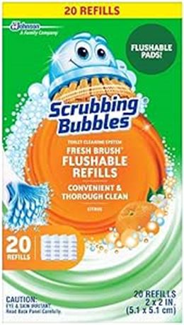 Scrubbing Bubbles Fresh Brush Flushable Refills, Citrus 20 CT