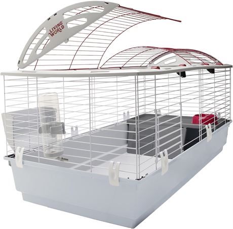 Living World Deluxe Habitat, Rabbit, Guinea Pig and Small Animal Cage, White,XL
