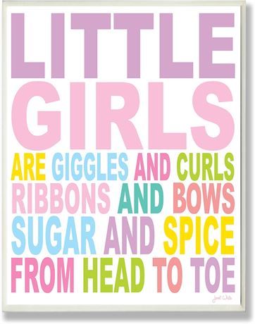 The Kids Room by Stupell Little Girls are Giggles and Curls Typography Rectangle
