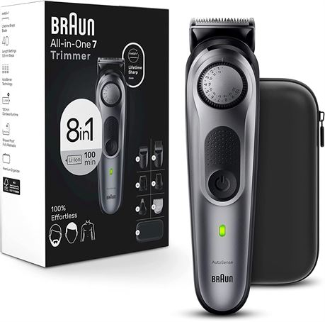 Braun All-in-One Style Kit Series 7 7410, 8-in-1 Trimmer for Men with Beard Trim