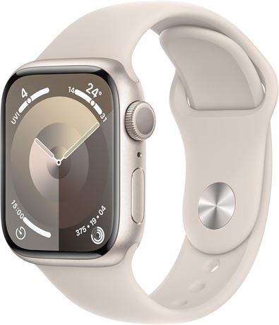 Apple Watch Series 9 [GPS 41mm] Smartwatch with Starlight Aluminium Case