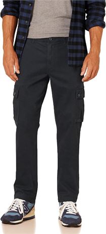 34Wx32L Essentials Mens Slim-fit Cargo Pants, Black